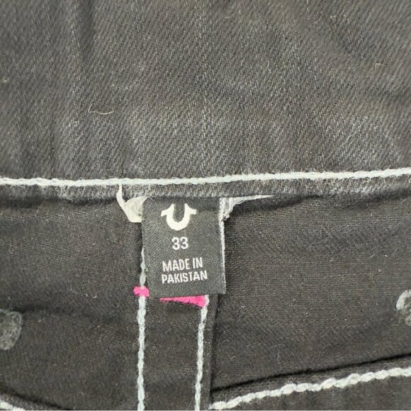 True Religion NWOT Ricky Flap SN 105712 Men's Size 35x33 Thick Pink Stitching - Picture 2 of 11